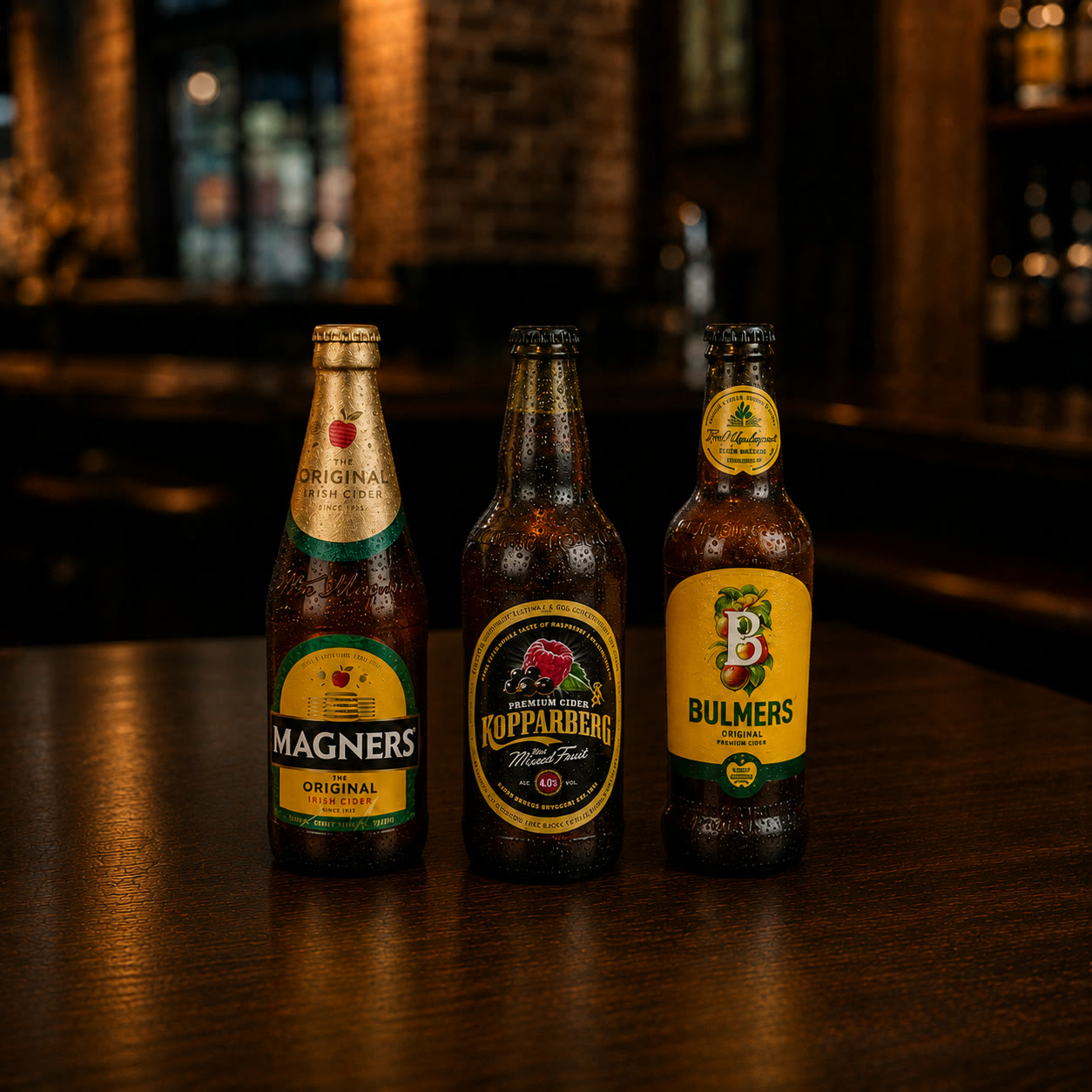 Magners, Kopparberg and Bulmers ciders at Smokey Barrels